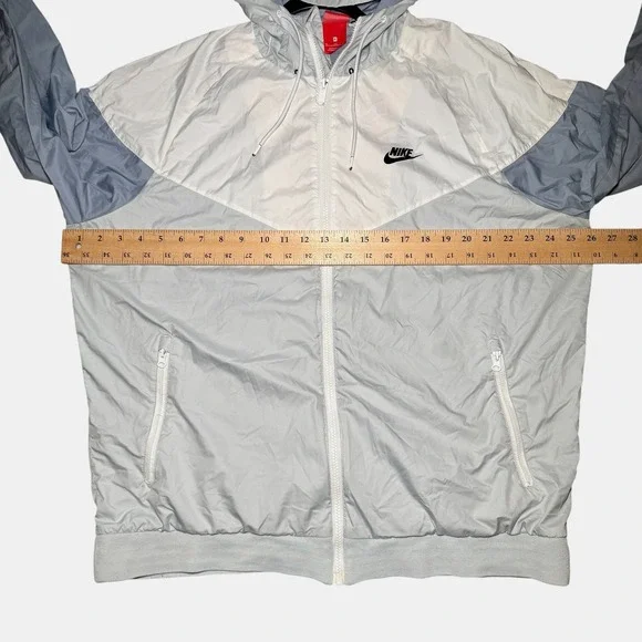 Nike Windrunner Vintage Hooded Windbreaker Nylon Jacket Grey White Mens Size XL - Picture 5 of 10